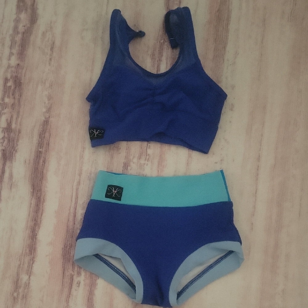 Kandi Kouture Blue and Teal Dance Set